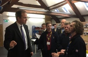 Energy Minister Jesse Norman meets students at Cannington Court training college, Somerset