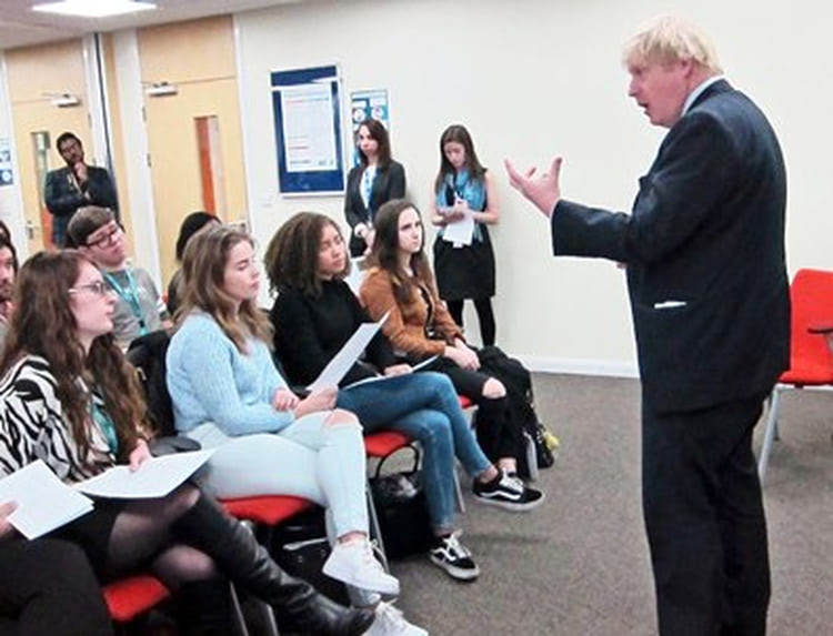Boris Johnson talks politics with Uxbridge College students