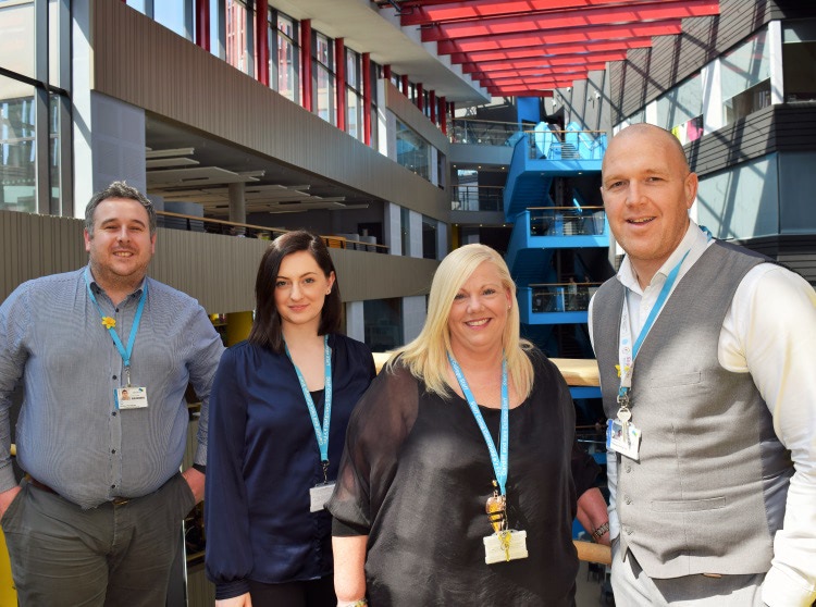 Additional Learning Needs Co-ordinator James Donaldson, ALN Transition Team members Emily Morris and Helen Williams, and Head of Independent Living Skills Tom Snelgrove