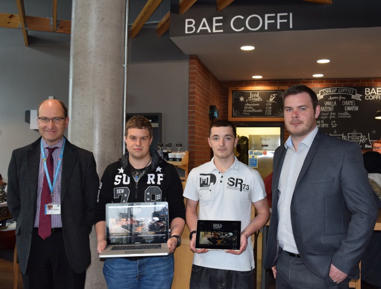 IT Lecturer Peter Franklin, Mateusz Kolacki, Tomek Pawelek and CAVC Commercial and Retail Manager Andy Ursell