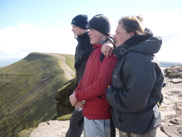 Cardiff and Vale College students at the Brecon Beacons