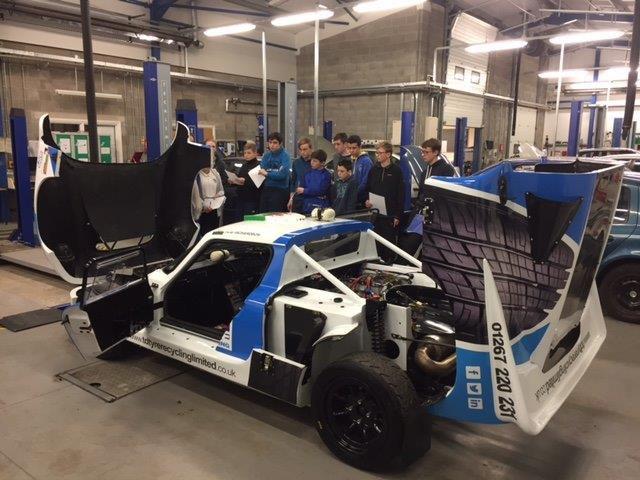 Young students enjoying the Motorsport Academy run by Coleg Sir Gâr