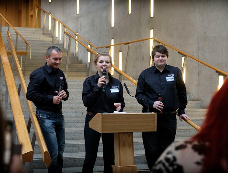 Diageo Learning for Life graduates Christopher Letford Maddie Davidson and Liam Hamill