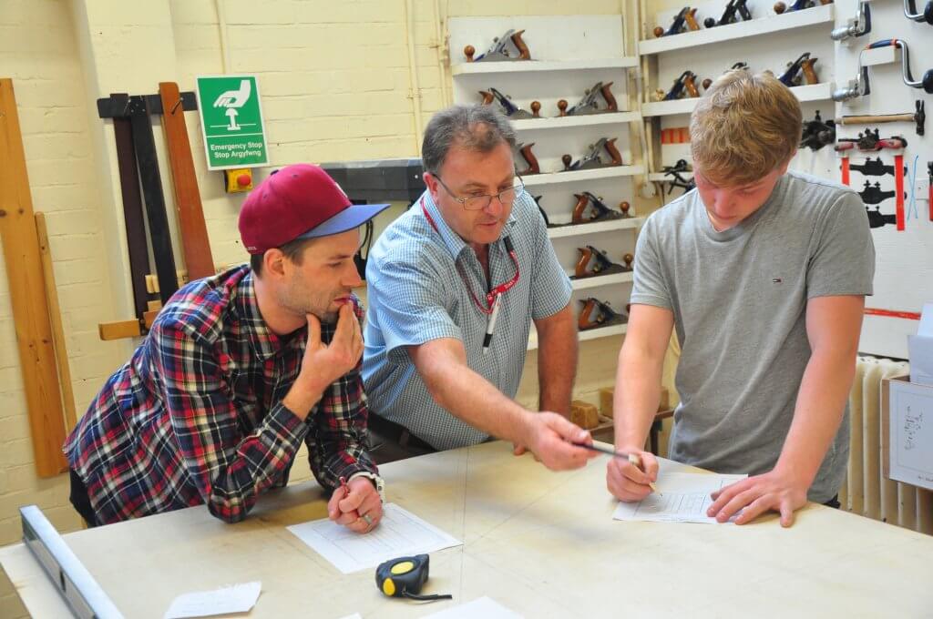 Joinery students at NPTC Group of Colleges