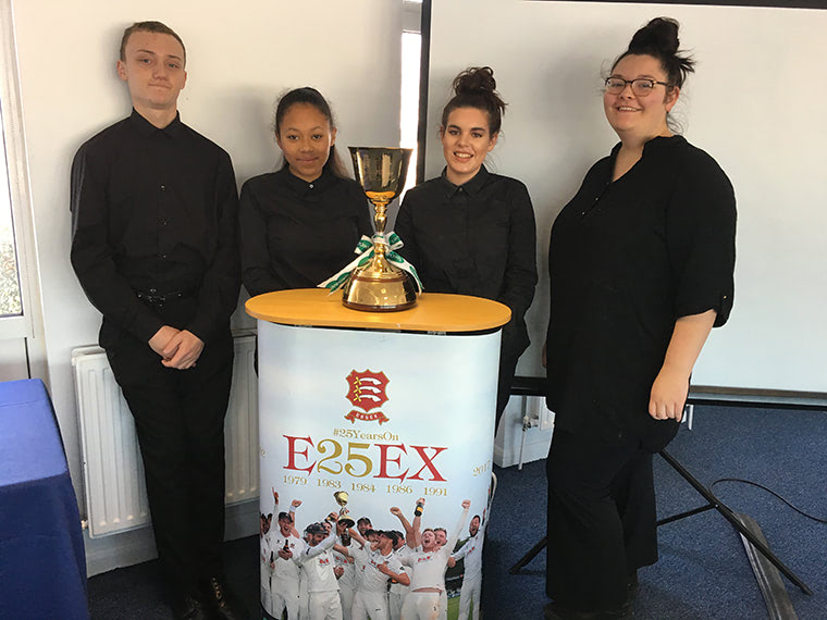 Hospitality trainees prepare for one of Essex Cricket’s final events of a trophy-winning season