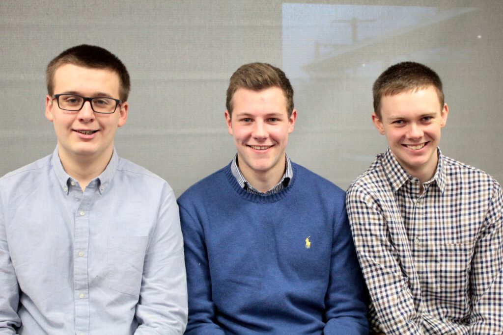 left to right are Reece McNaughton, Robert Pickford and Kieran Paxton.