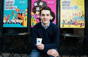 Young entrepreneur, Ben Towers at the ideas mean business launch in December 2017.