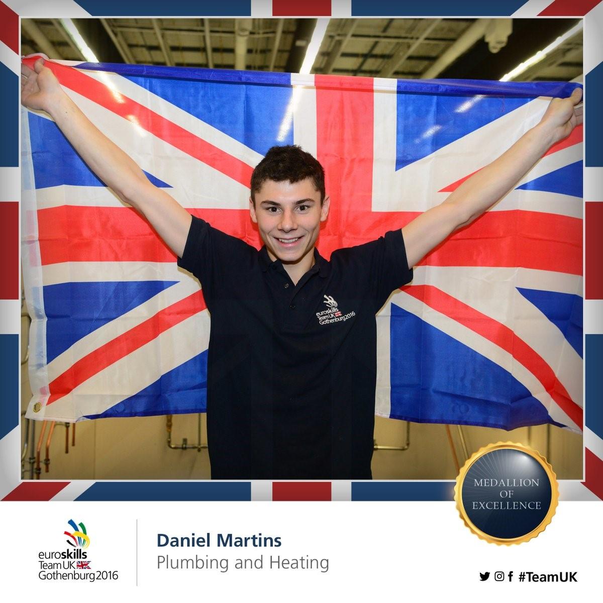 World Skills Medal Winner Plumbing Apprentice Dan Martins