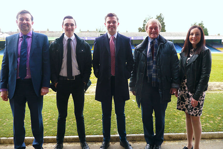 Pictured at Southend United are, from left, John Baumback, Callum Bishop, Rhys Ellingham, Sir David Amess MP and Laura Turner