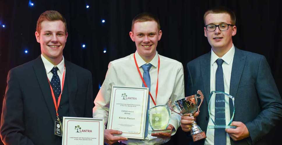 Kieran Paxton (centre) and Robert Pickford (left) from Jedburgh and Reece McNaughton (right) from Kelso