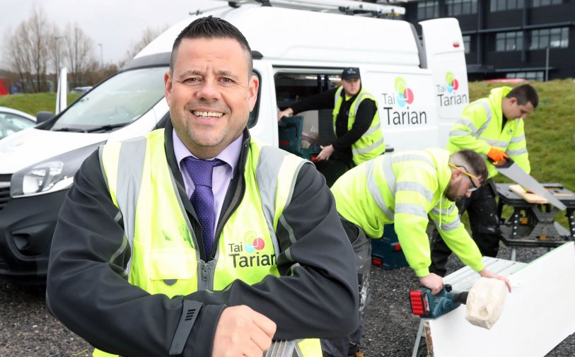 Jaime Greig, Tai Tarian’s senior operations officer, with maintenance staff.