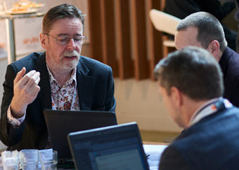 Creative Commons attribution information Delegates in discussion at networking event ©Jisc and Matt Lincoln