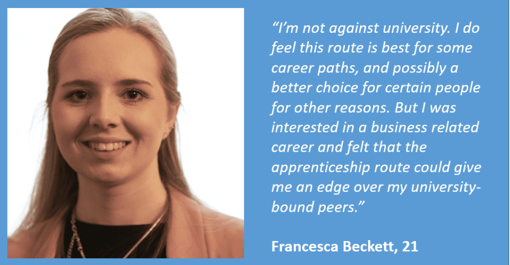 Francesca Beckett, HR Apprentice, IBM