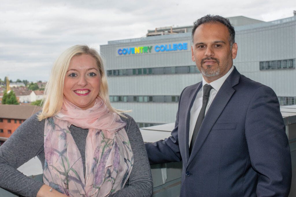 Gemma Knott, Assistant Principal for Business Growth, with Sibtain Naqvi, Head of Marketing, Sales and Recruitment, Coventry College
