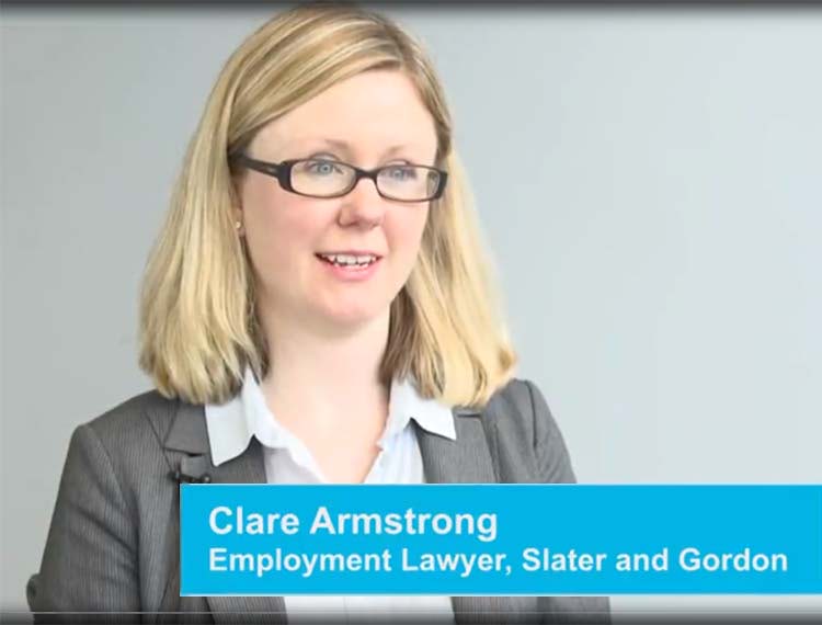 Clare Armstrong, employment lawyer at Slater and Gordon