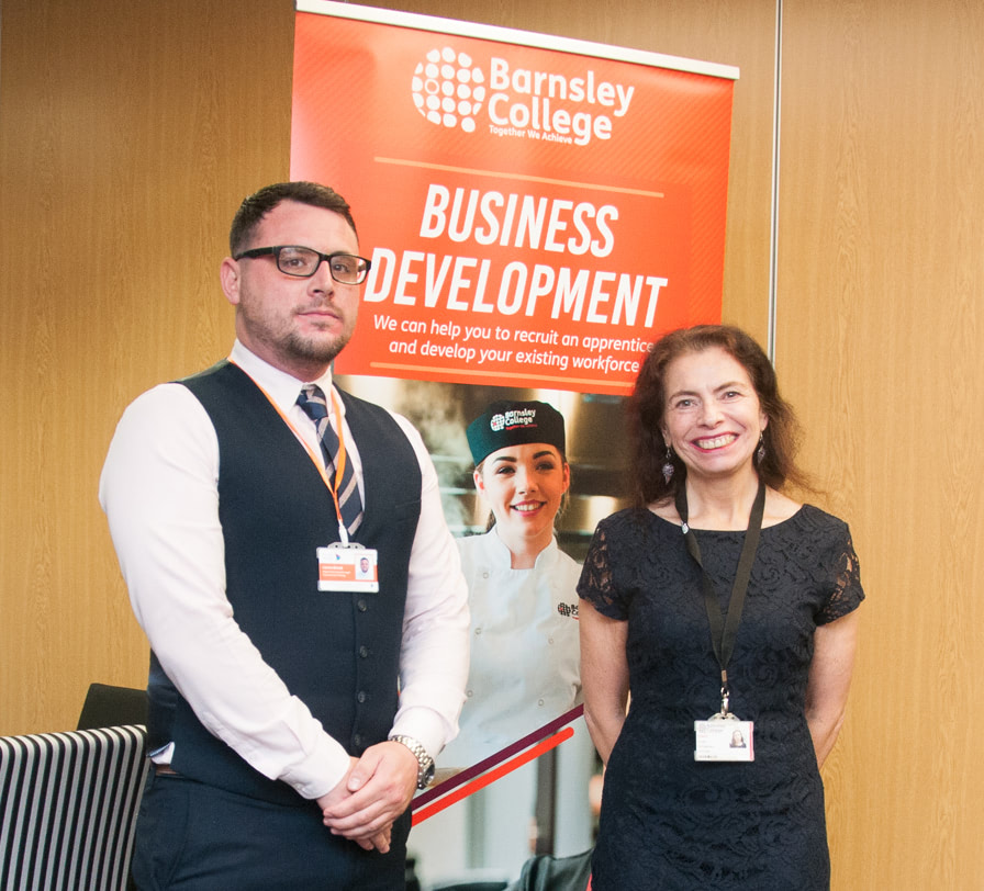 L-R - Keynote speaker Lance Brook, Digital Marketing Manager at Forward and Thinking, and Suzan McGladdery, Barnsley College’s Director of Business Development.