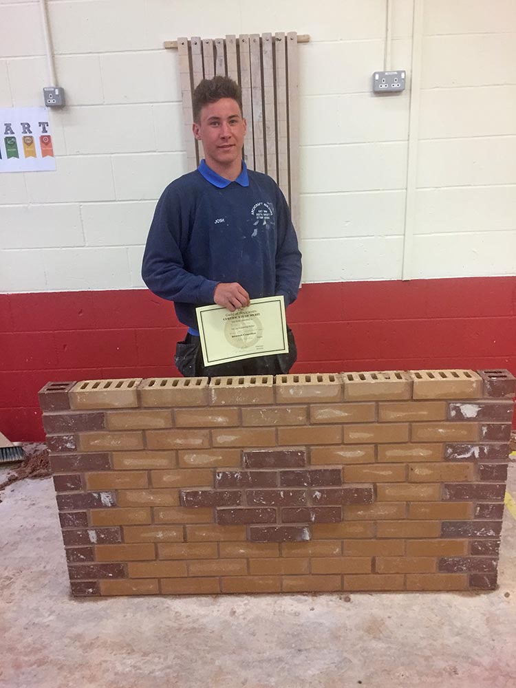 Josh at a brick work competition