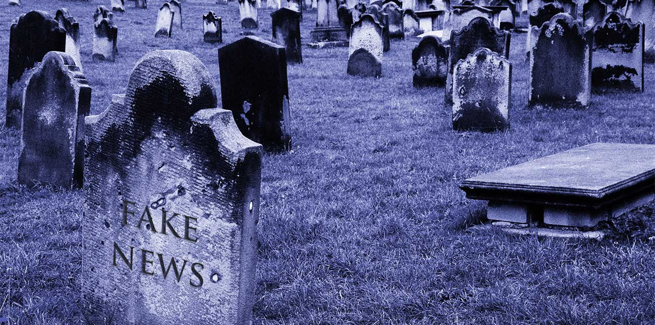 Fake news tombstone 