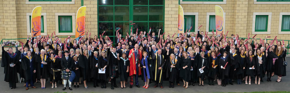 Doddie Weir photographed with Borders College Graduates and staff back in September.