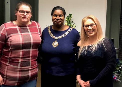 Enterprise learners, Georgina Bristow and Karla Speller launched their business 'Petals of Wonderland' at The Business Enterprise Centre in November and met the Mayor Councillor Sanchia Alasia