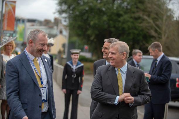 The Duke of York on his visit to Exeter College