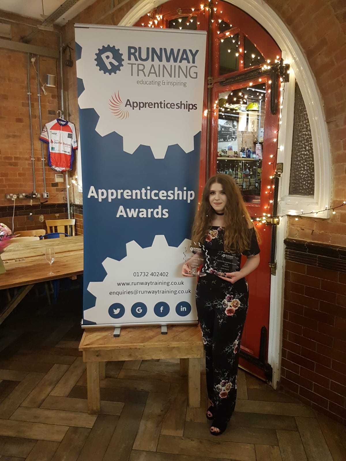 North Kent College’s Digital Marketing Apprentice, Becky Szekely, 20 from Dartford, wins “Apprentice of the Year”