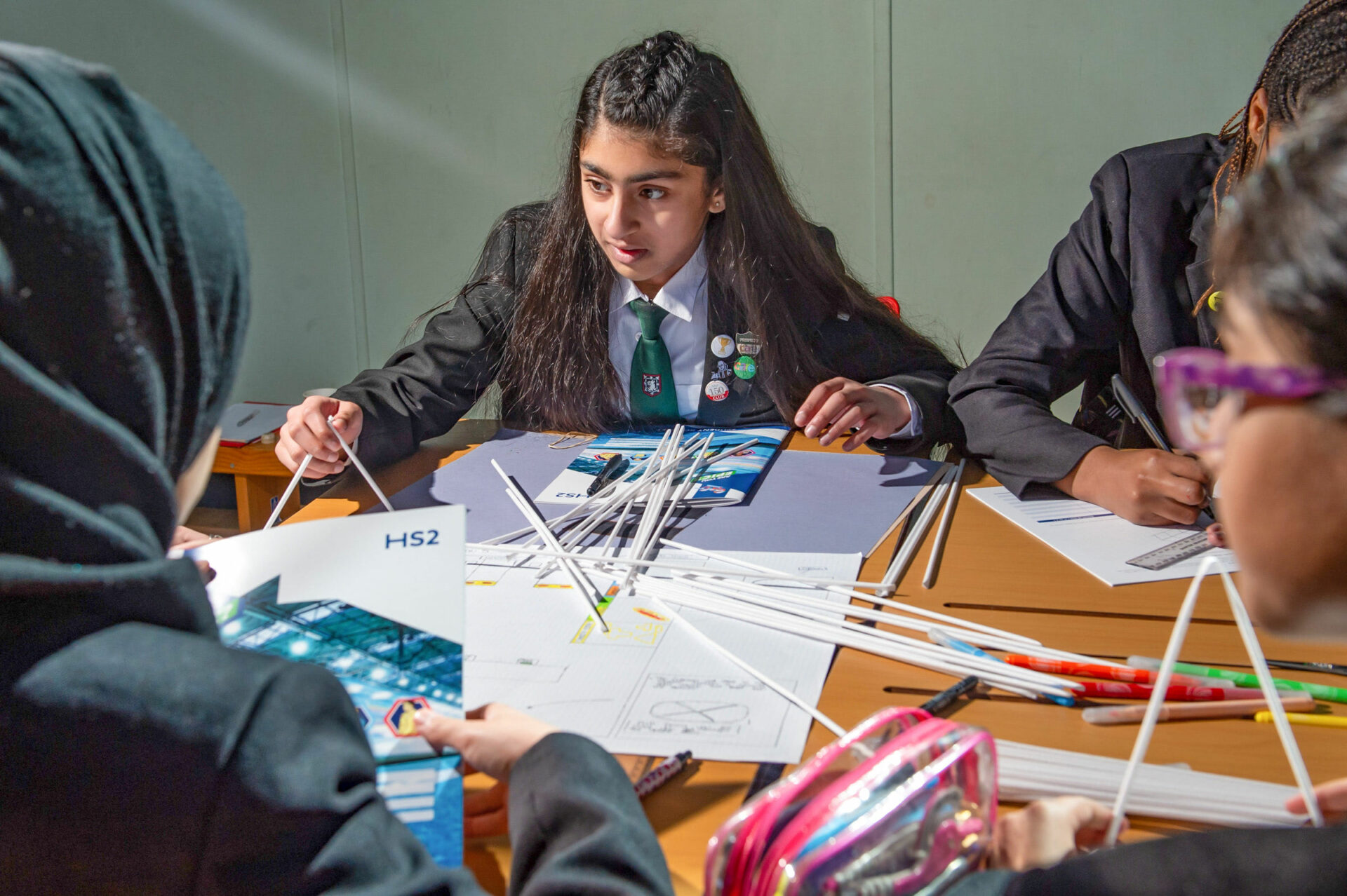 Pupils at Hodge Hill College, Birmingham, taking part in the HS2 secondary school programme
