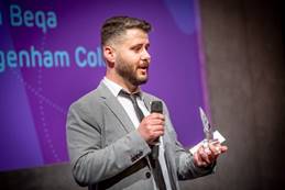 Dilon Beqa, a Business and Finance Lecturer, has been crowned the South of England’s Regional Winner of the Santander Employability Champion of the Year award.