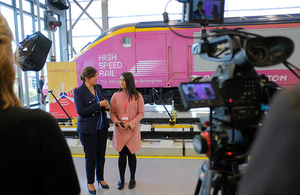 HS2 minister Nusrat Ghani (left) with Mariah Ahmed, an engineering apprentice at the National College for High Speed Rail.
