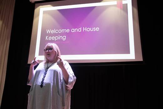 Liz Leek, Vice Principal Curriculum at Barnsley College, welcomes delegates to the launch of Safeguarding Awareness Week