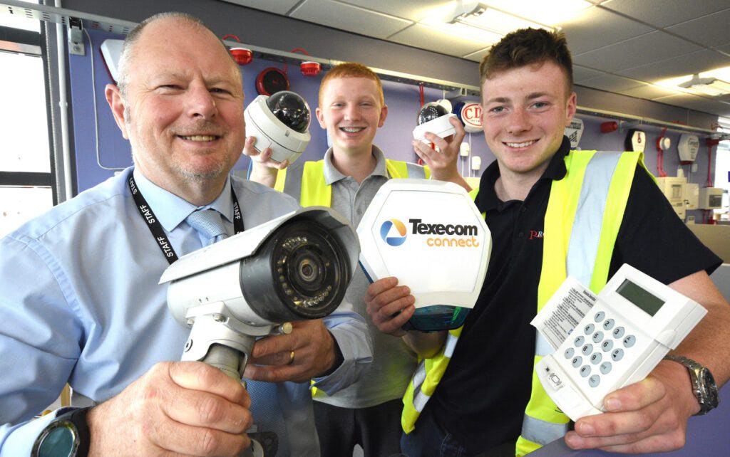 Dave Cash (left) and two apprentices – Louis Armstrong (middle) and Kieran Campbell (right). Provider expands team to increase Access to Security Apprenticeships