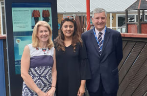Elizabeth Figueiredo, headteacher of St Patrick’s Dock Primary School, and Jim Fitzpatrick MP, chairman of the All Party Parliamentary Group for Maritime and Ports.