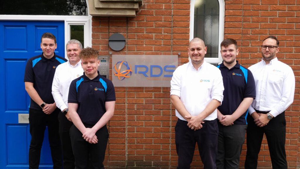 from left: RDS Global directors and apprentices Connor Young, Rob Kay, Lucas-Betterton, Mark Watson, Joe Baker and Danny Chaplin.