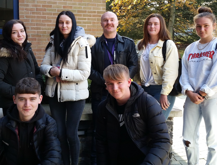 Charity Sleep Out: Six South Eastern Regional College (SERC) students from the Level 3 Public Services course will be taking part in the SOS Bus NI Sleep Out fundraiser at Writer’s Square, Belfast on Saturday the 30 November from 7pm. Pictured (back l – r) Students Sophie McFaul, Lucy Kee, Irwin Pryce, SERC Lecturer, Megan Ackerman, Jennifer Williams and (front l – r) Adam Burridge and Lucas Sloan.