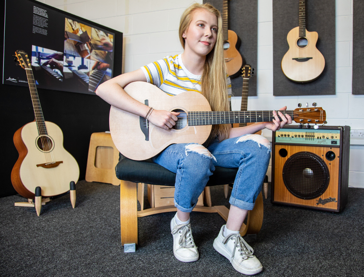 Nineteen-year- old Hannah Dunwoody has found the perfect mix for her dream career in engineering. Music lover Hannah, from Bangor, is completing a Higher Level Apprenticeship in Mechatronics through South Eastern Regional College with internationally renowned Lowden Guitars.