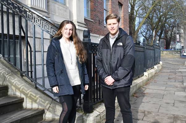 Left to right – BA (Hons) Sport, Physical Education and Health students Katy Owen and Matthew Foster.