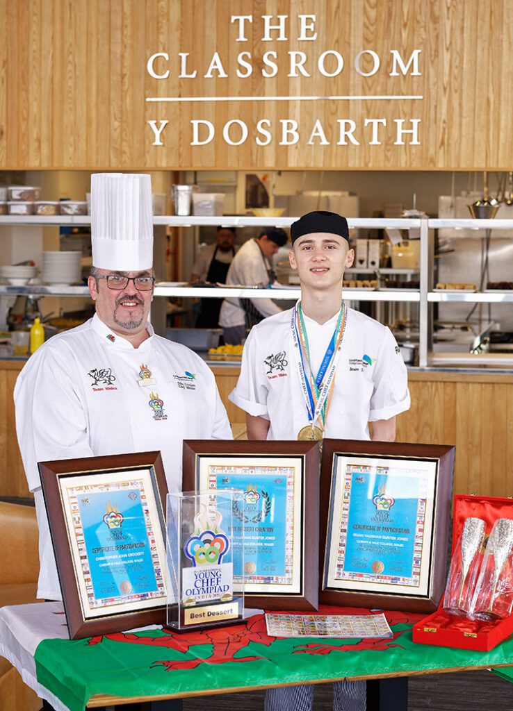 CAVC Chef Lecturer John Crockett and Ieuan Jones