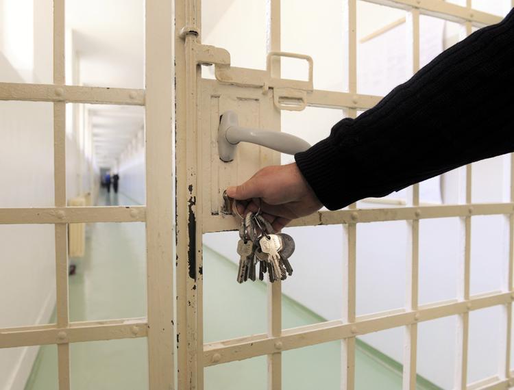 Prison door with keys