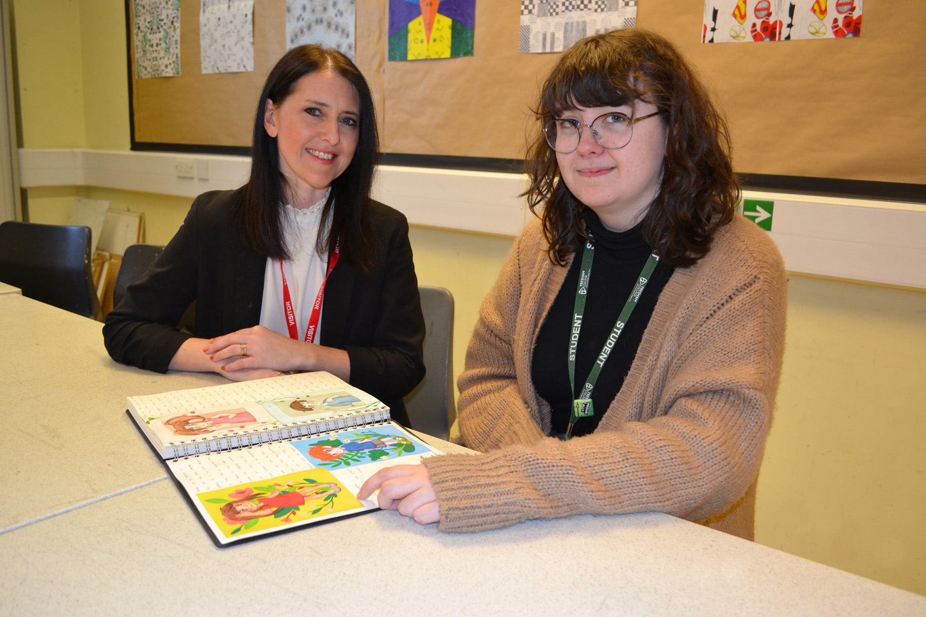 Author Sarah Walsh (left) with student Gemma Tetley