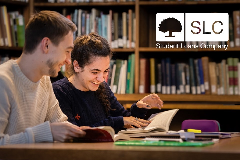 Students with student loans logo
