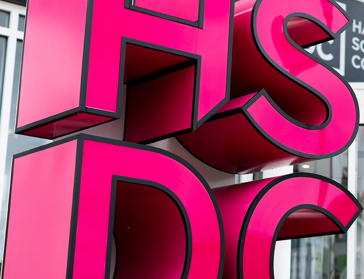 HSDC sign - vivid colours