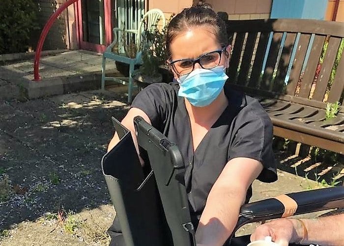 HOSPITAL patients are enjoying ‘virtual visits’ with family thanks to the kindness of staff at Coleg Cambria.