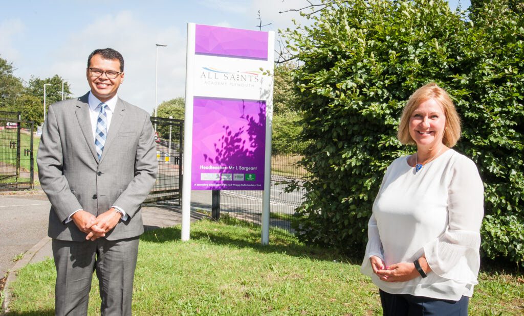 Lee Sargeant, Headteacher of All Saints Academy in Plymouth, is pictured with Jackie Grubb, Principal and Chief Executive of City College Plymouth.