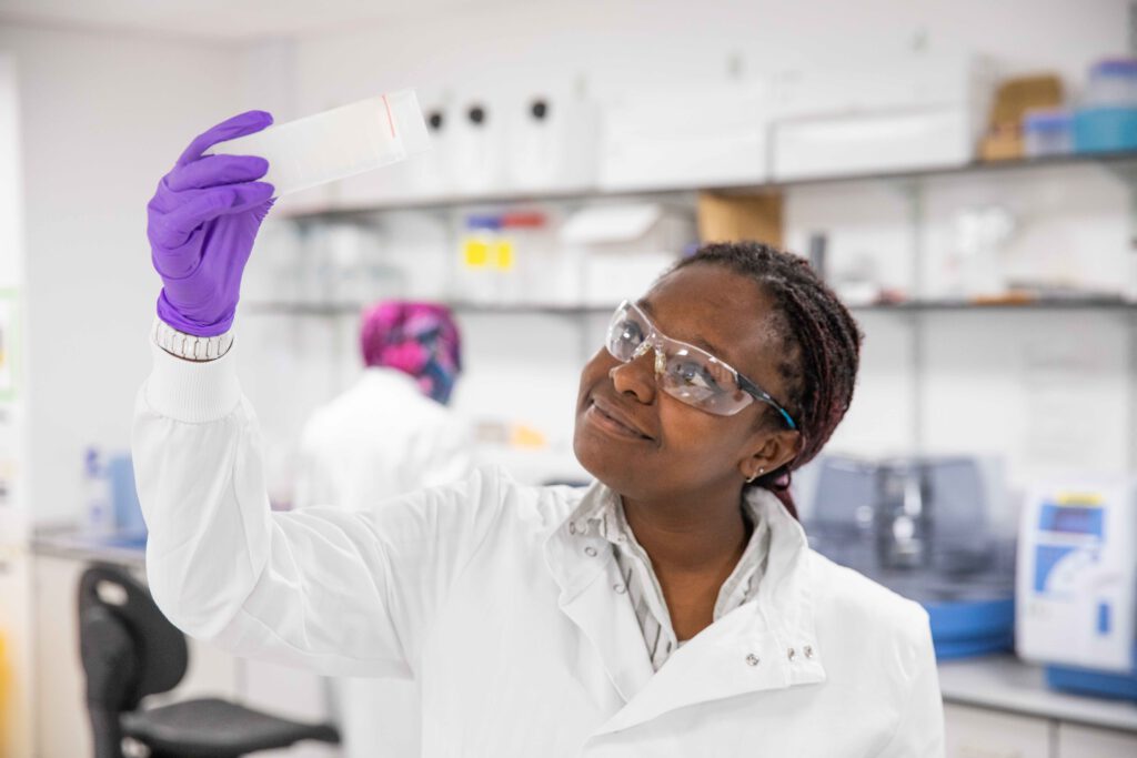 Happy Scientist lady