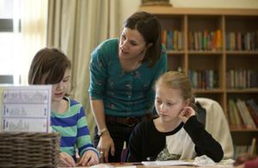 Teacher and students