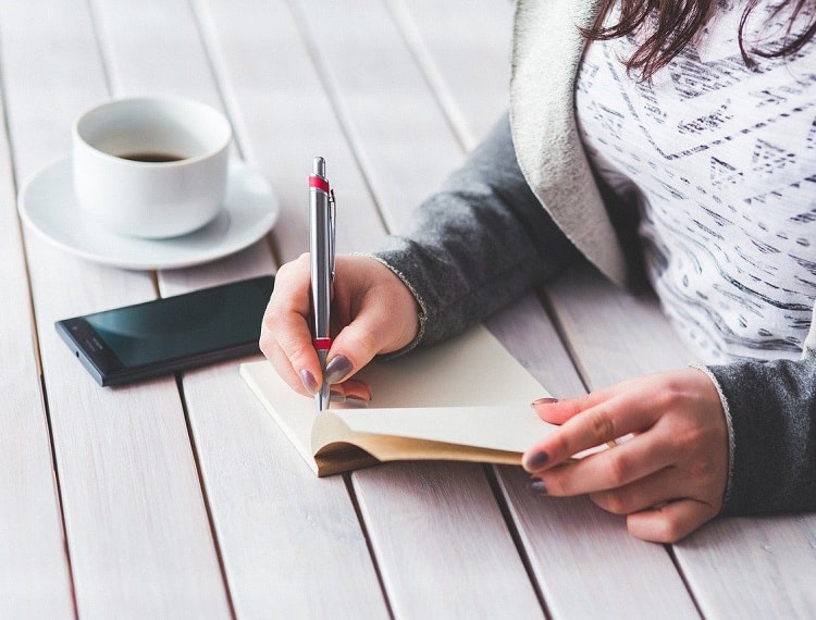 Woman writing