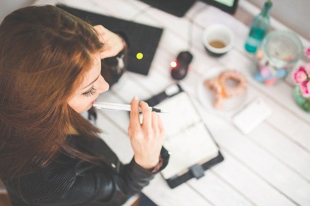 Girl studying