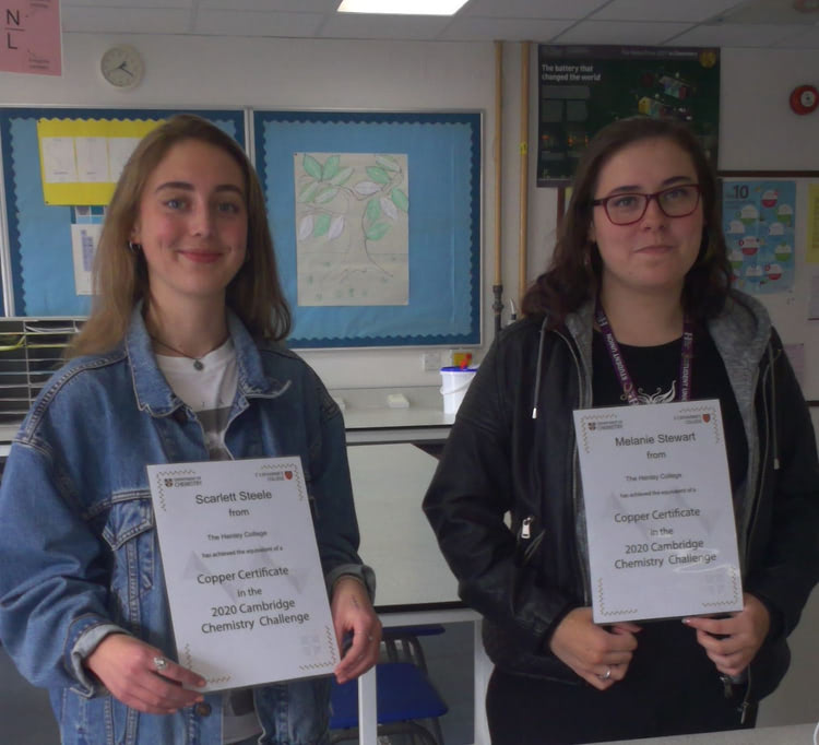 CHEMISTRY STUDENTS FROM THE HENLEY COLLEGE ACHIEVE BRONZE IN CAMBRIDGE CHALLENGE