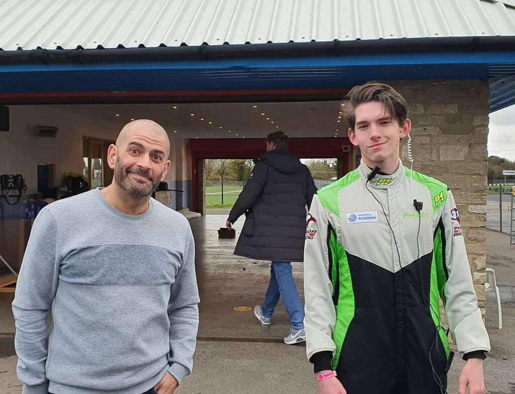 Top Gear presenter Chris Harris with Loughborough College student Harry Rice.