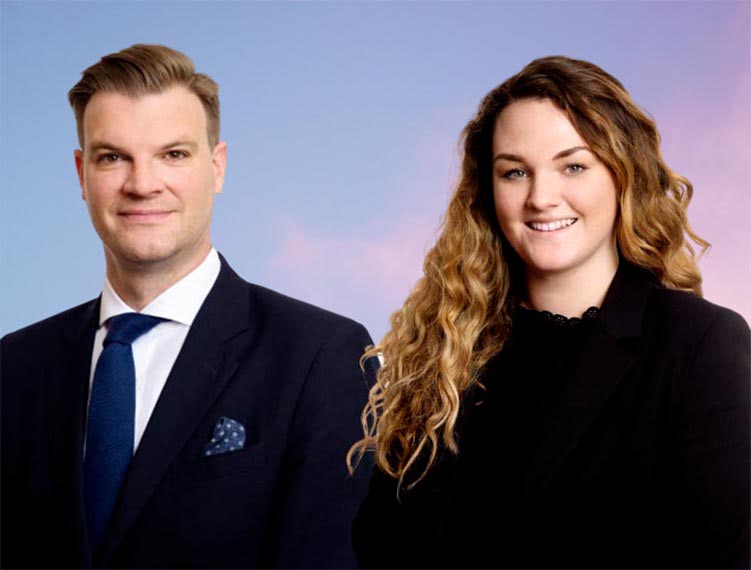Edward Grange, Partner at Corker Binning and Jessica Maguire, Legal Assistant at Corker Binning